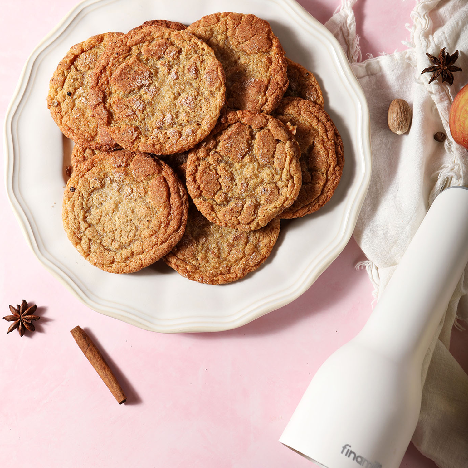 The Speckled Palate's Apple Spice Snickerdoodle Cookies